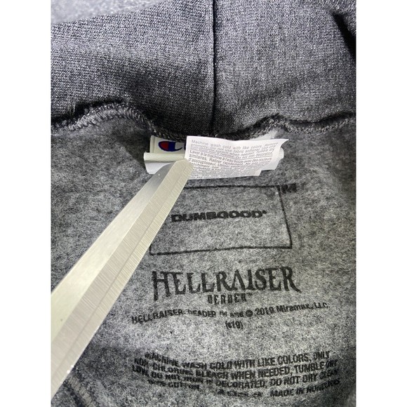 NEW Hellraiser Deader Logo Officially Licensed Pullover Hoodie Gray Mens Size M - Picture 6 of 11